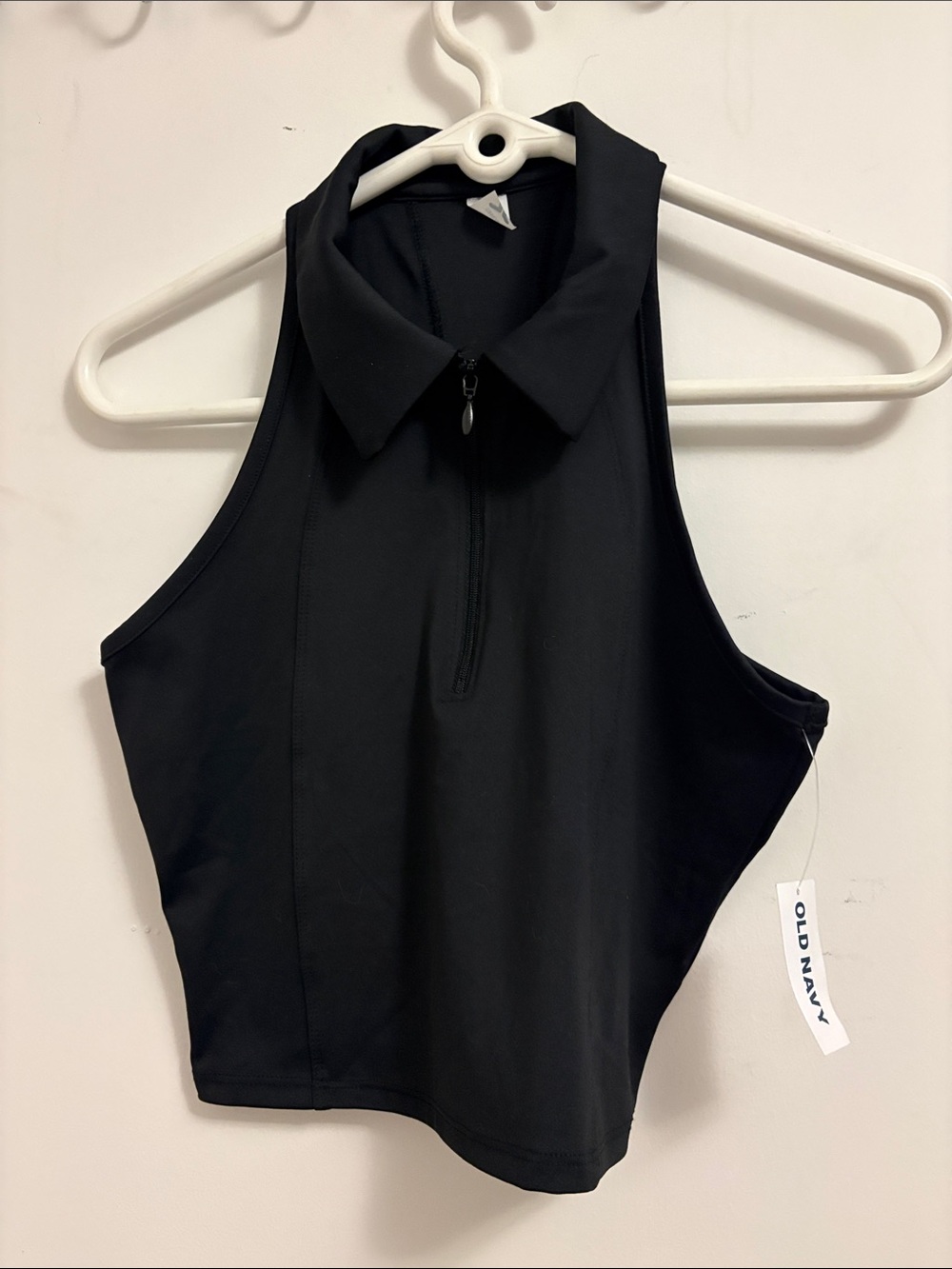 Old Navy Black Zip-Collar Sleeveless Tank